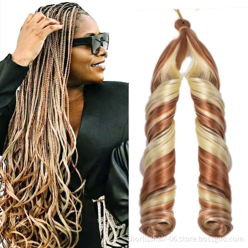 Cheap Customized French Curl Wavy Silky Pony Style Curly Spiral Curl Attachments Synthetic Hair Extensions Crochet Hair Braids